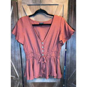Women's Torrid burnt orange Blouse Size 00 women’s size 10